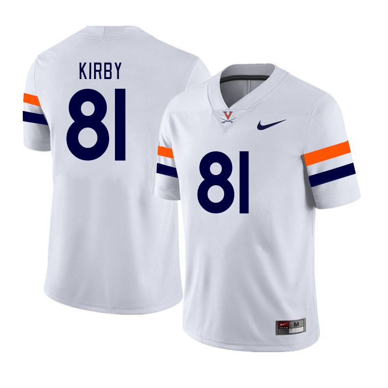 Men #81 TeKai Kirby Virginia Cavaliers College Football Jerseys Stitched Sale-White - Click Image to Close